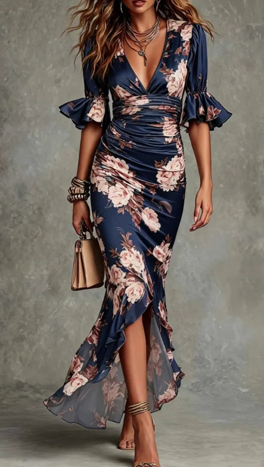 Haven Beck Shelby V-Neck Floral Maxi Wedding Guest Dress