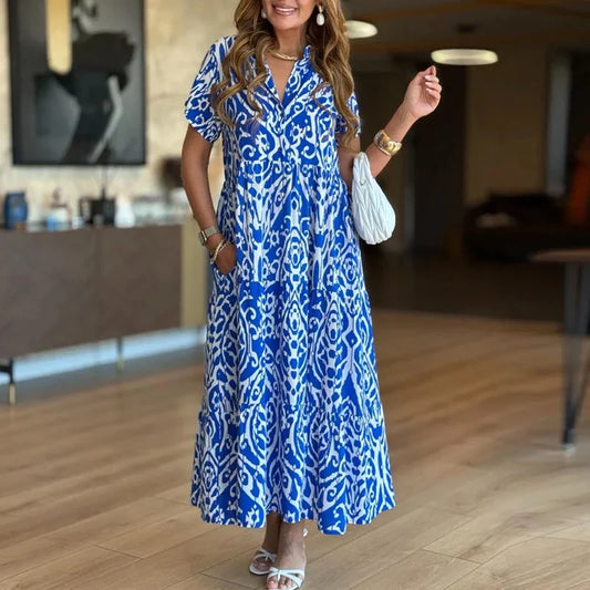 Clara Printed Pocket Maxi Dress