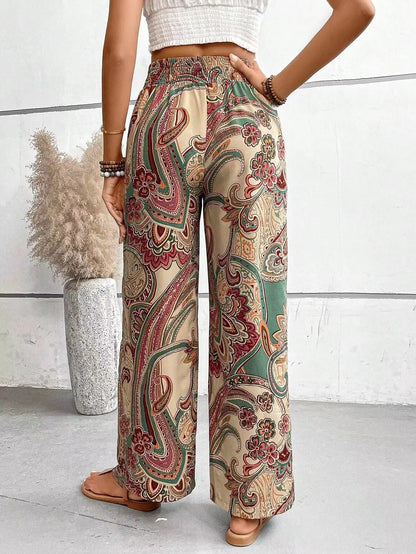 Maeve Vintage Printed Wide-Leg Pants