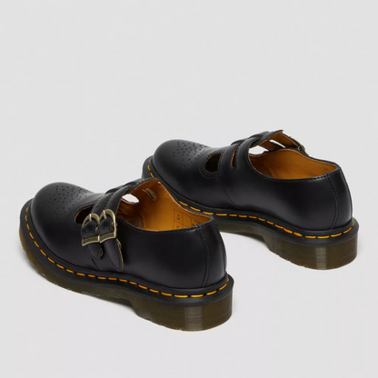 Adeline Leather Double Buckle Mary Jane Flats