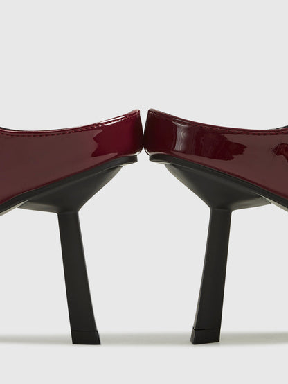 Valeria Patent Leather Ankle Strap Slingback Mules