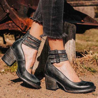 Livia Vintage Ankle Strap Heels