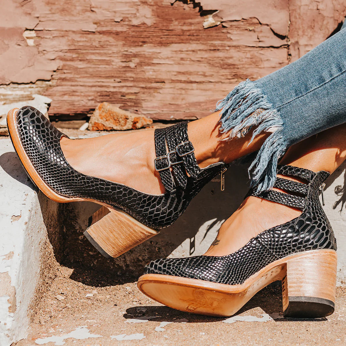Livia Vintage Ankle Strap Heels