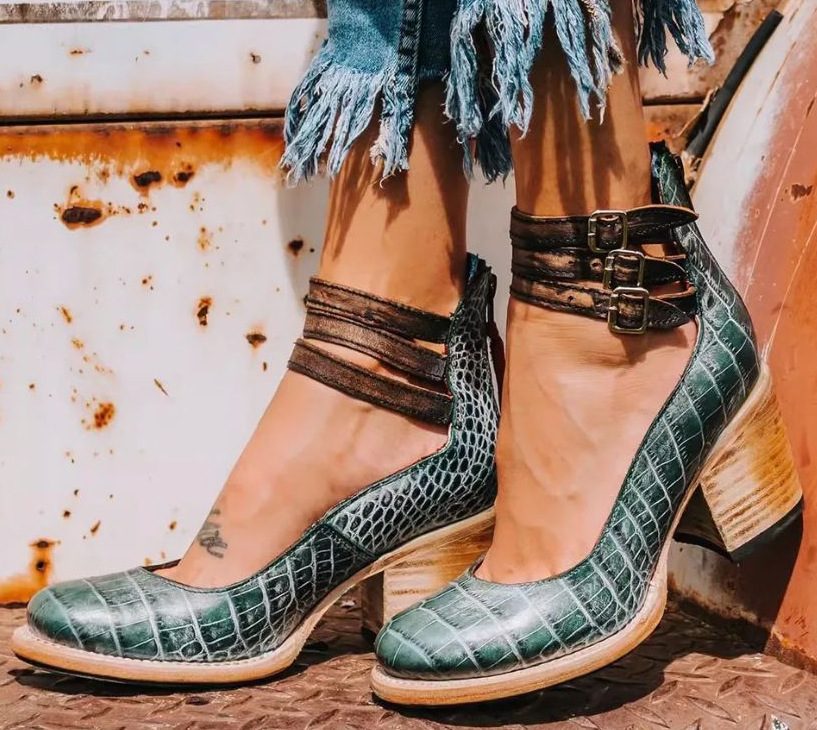 Livia Vintage Ankle Strap Heels