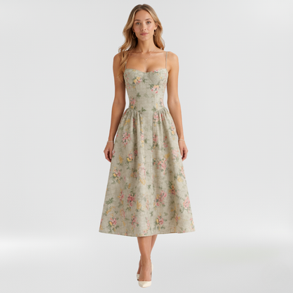 Aurelia Floral Corset Midi Dress
