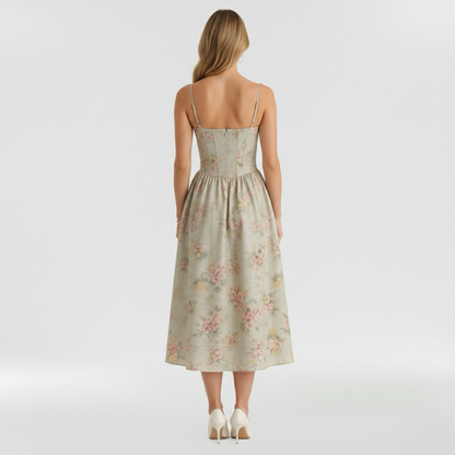 Aurelia Floral Corset Midi Dress