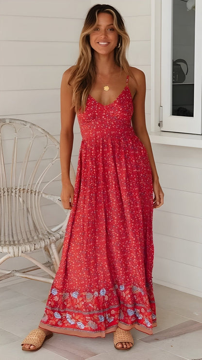Sabrina Boho Floral Maxi Sundress