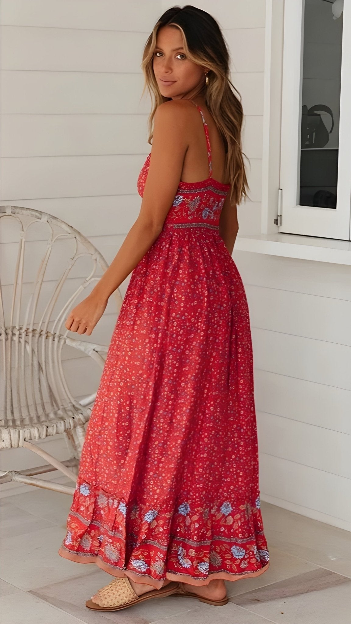 Sabrina Boho Floral Maxi Sundress