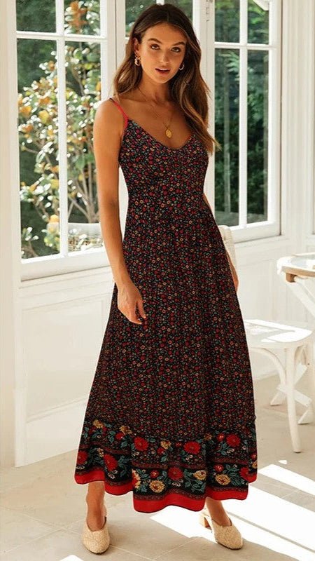 Sabrina Boho Floral Maxi Sundress
