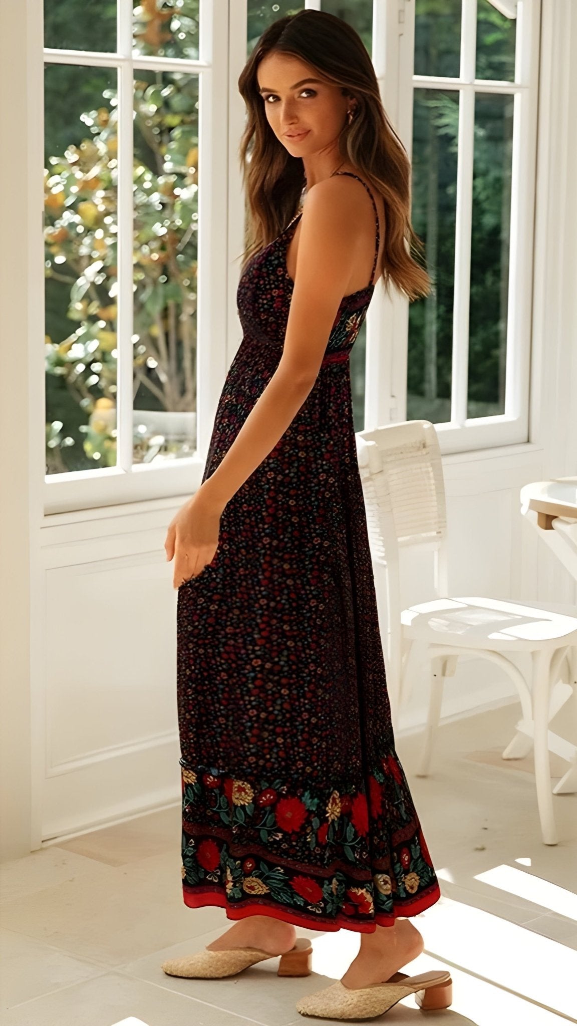 Sabrina Boho Floral Maxi Sundress
