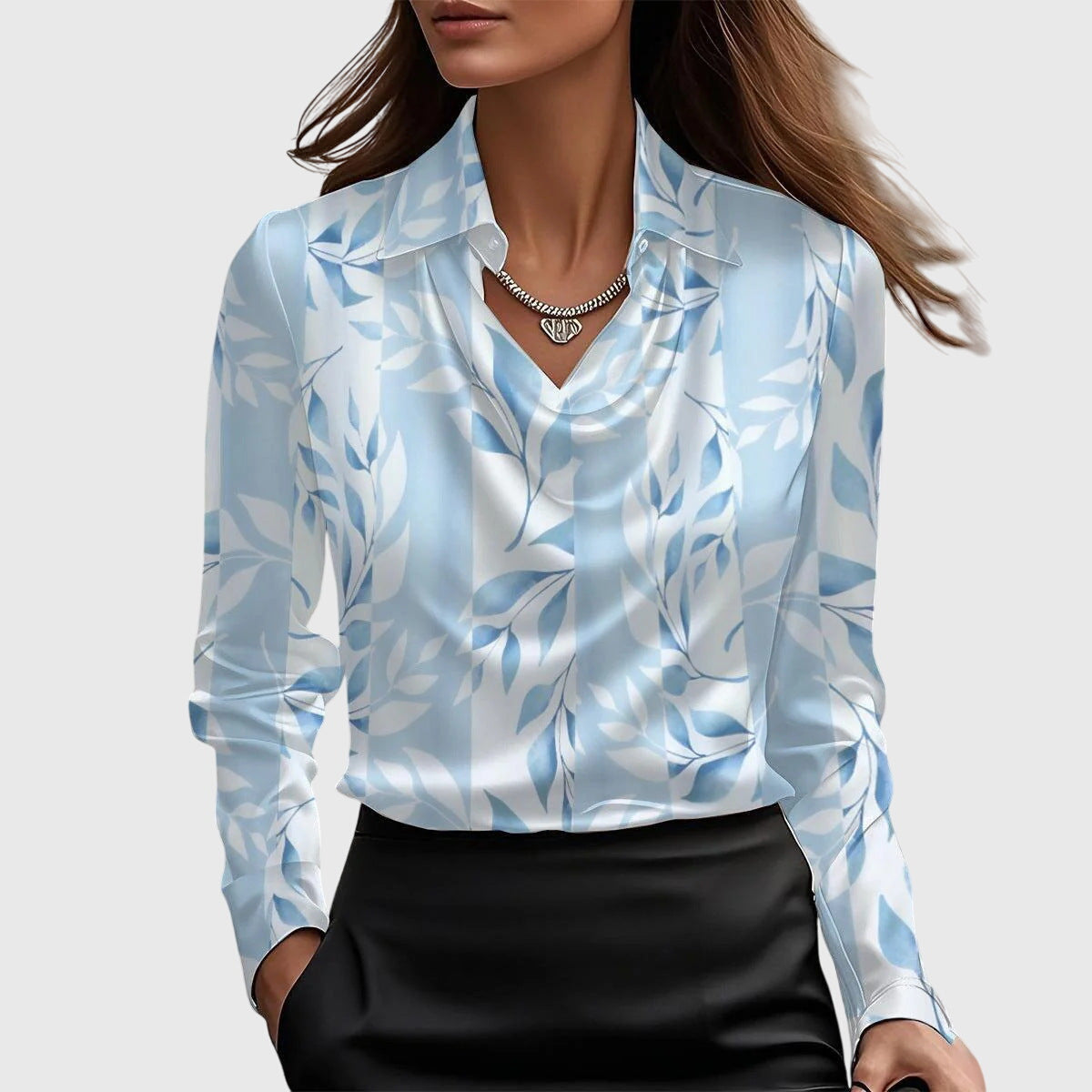 Vivienne Pleated Satin Blouse