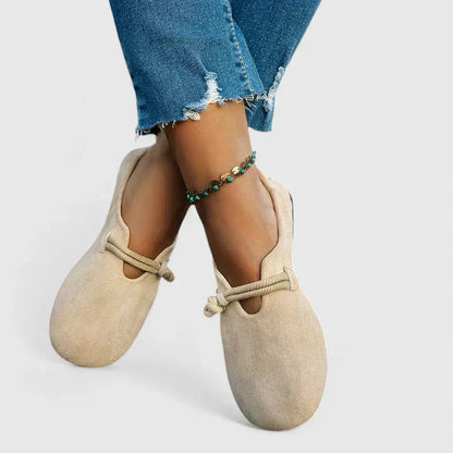 Amara Suede Tie Flat Loafers