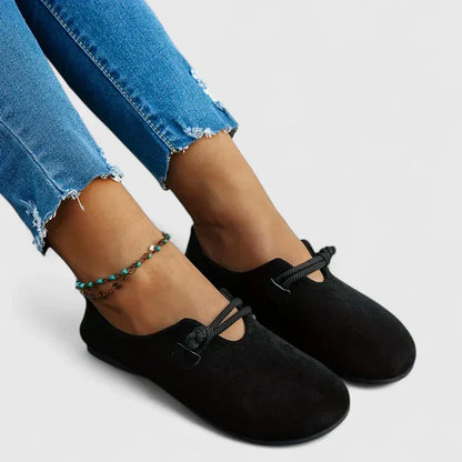 Amara Suede Tie Flat Loafers