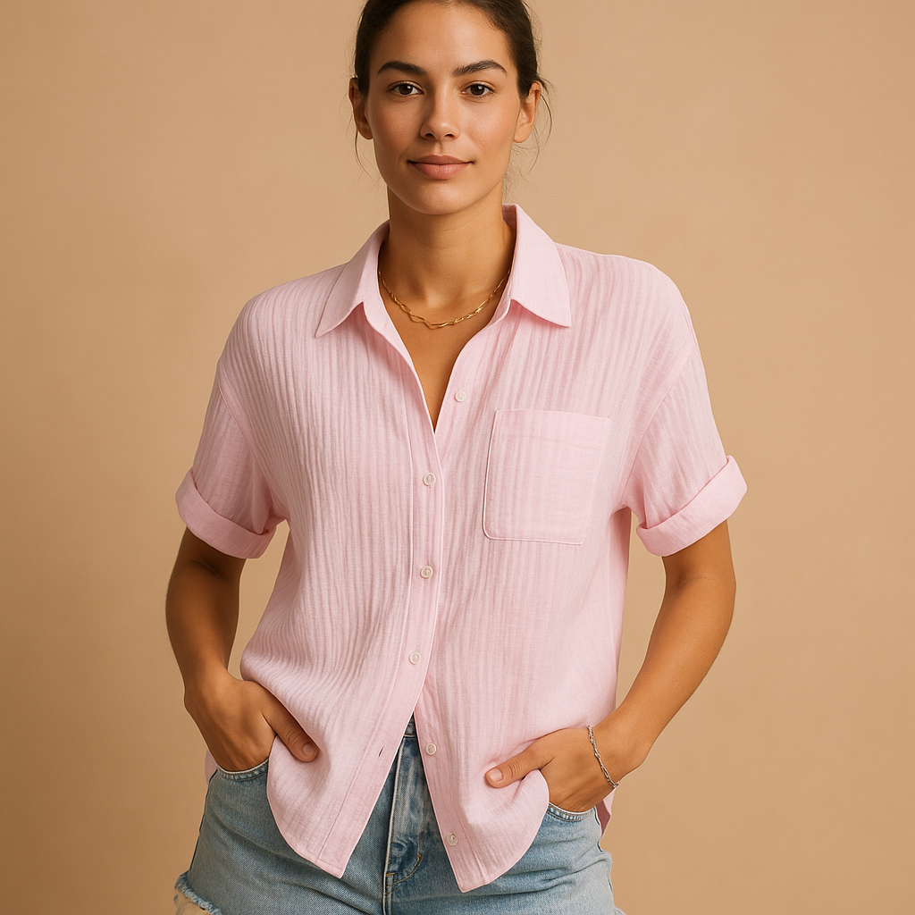 Juliette Gauze Pocket Short Sleeve Shirt