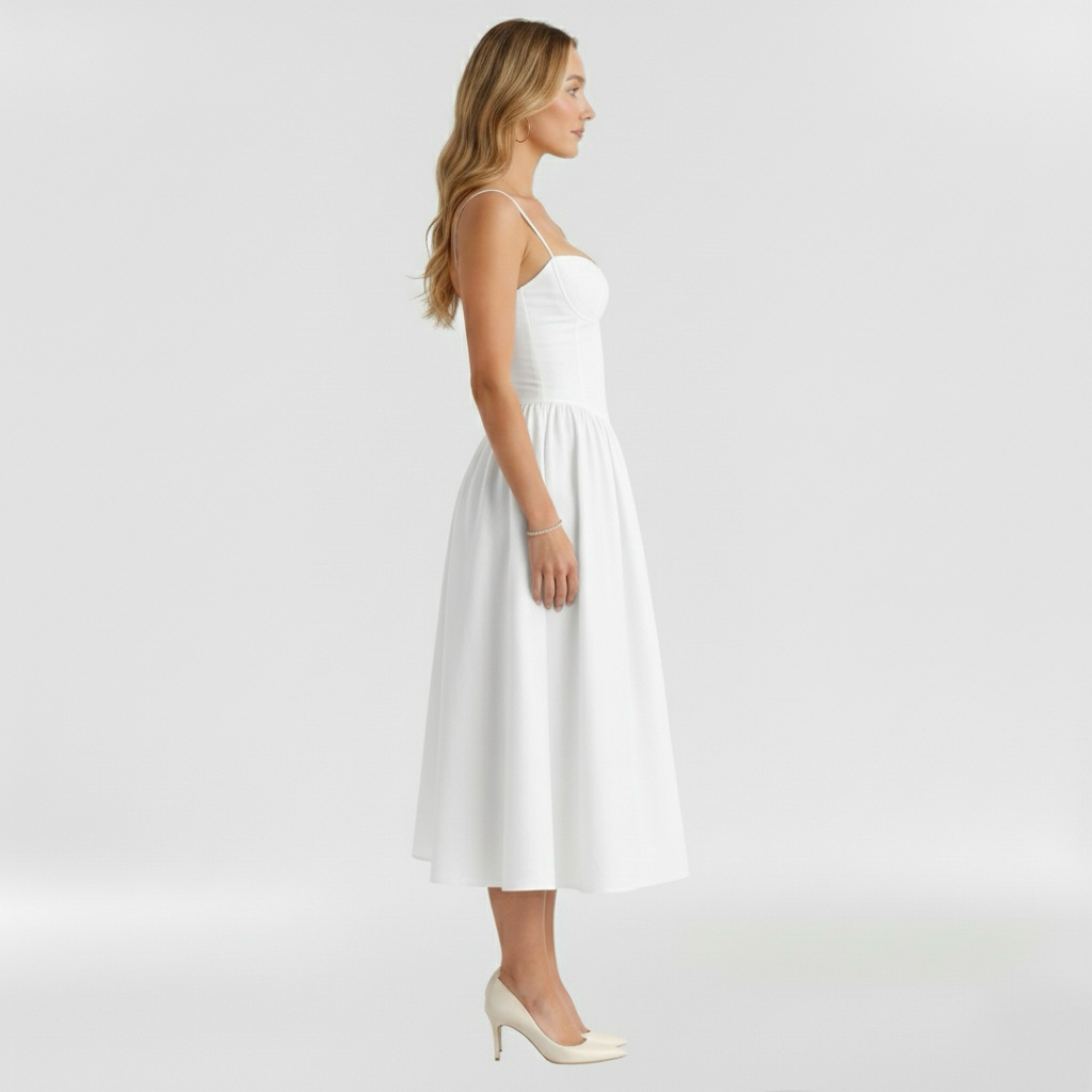 Aurelia Floral Corset Midi Dress