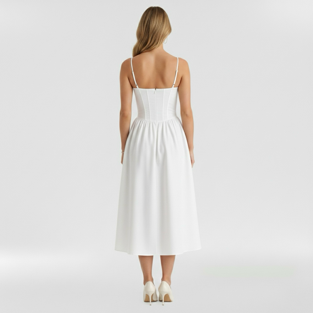 Aurelia Floral Corset Midi Dress