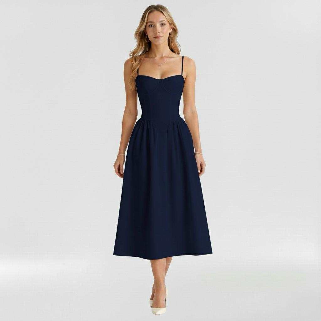 Aurelia Floral Corset Midi Dress
