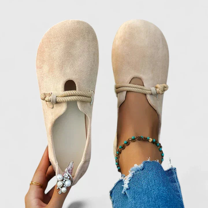 Amara Suede Tie Flat Loafers