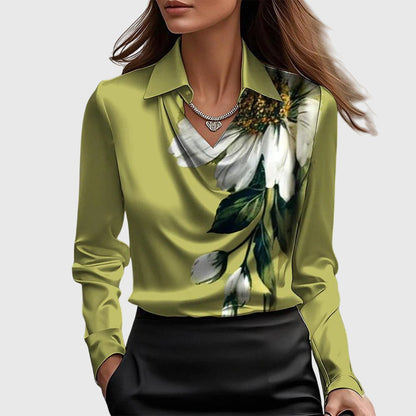 Vivienne Pleated Satin Blouse