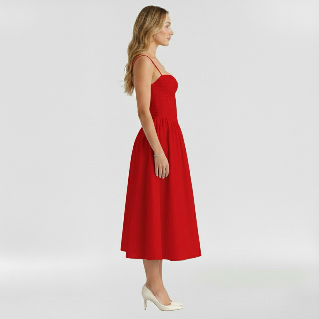 Aurelia Floral Corset Midi Dress