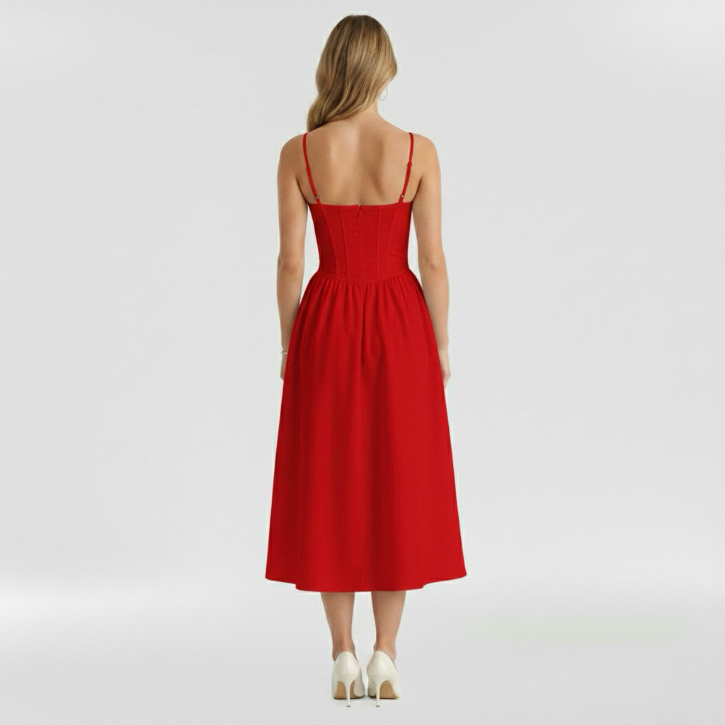 Aurelia Floral Corset Midi Dress