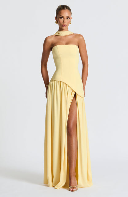 Maliyah Maxi Dress - Lemon Dress Babyboo Fashion Premium Exclusive Design