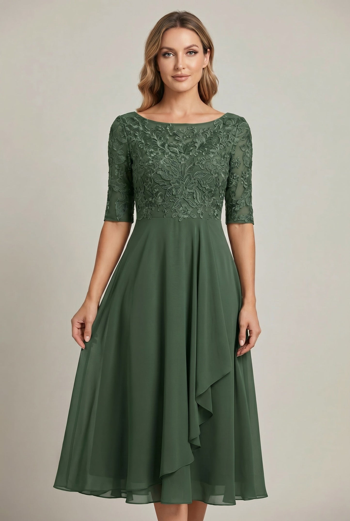 Mila High-Waist Midi Dress