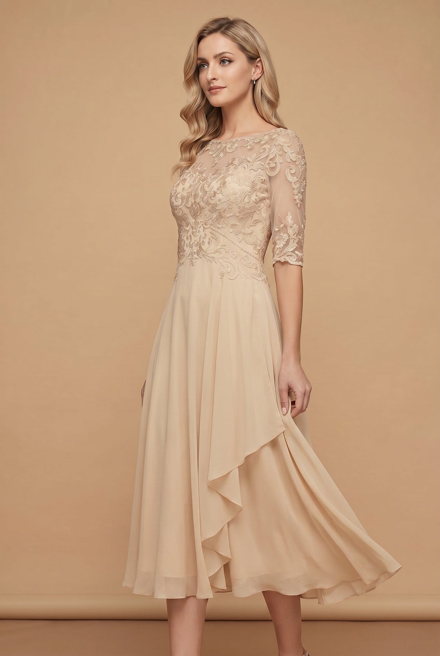 Mila High-Waist Midi Dress