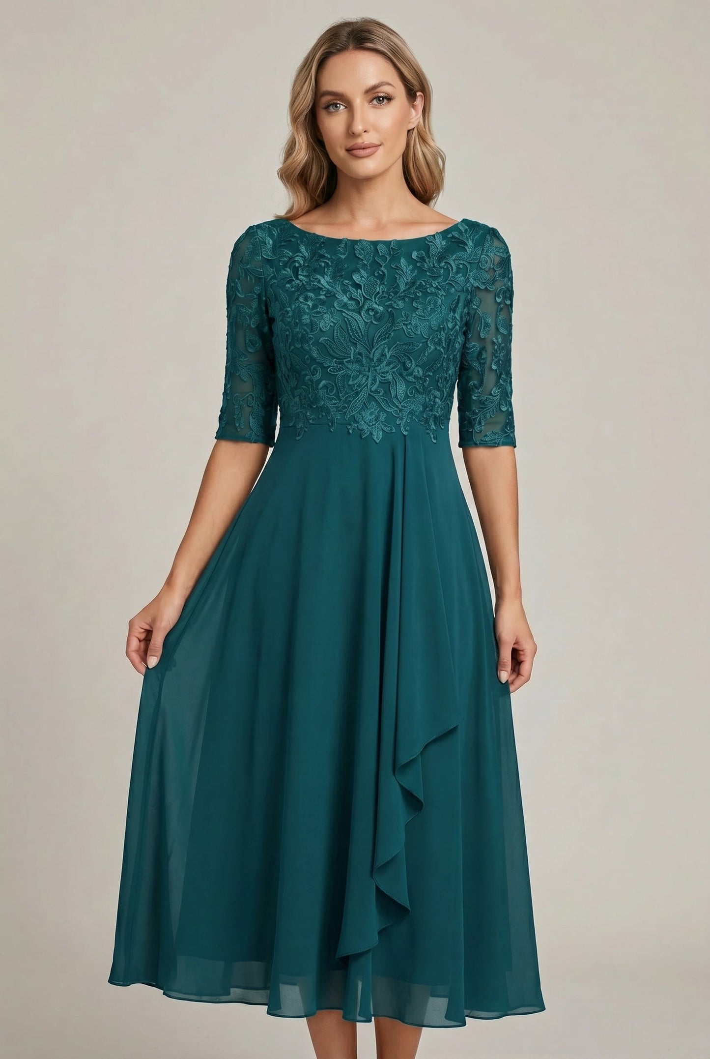 Mila High-Waist Midi Dress