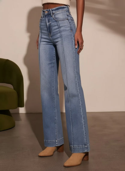 Lena High-Waist Wide-Leg Flare Jeans