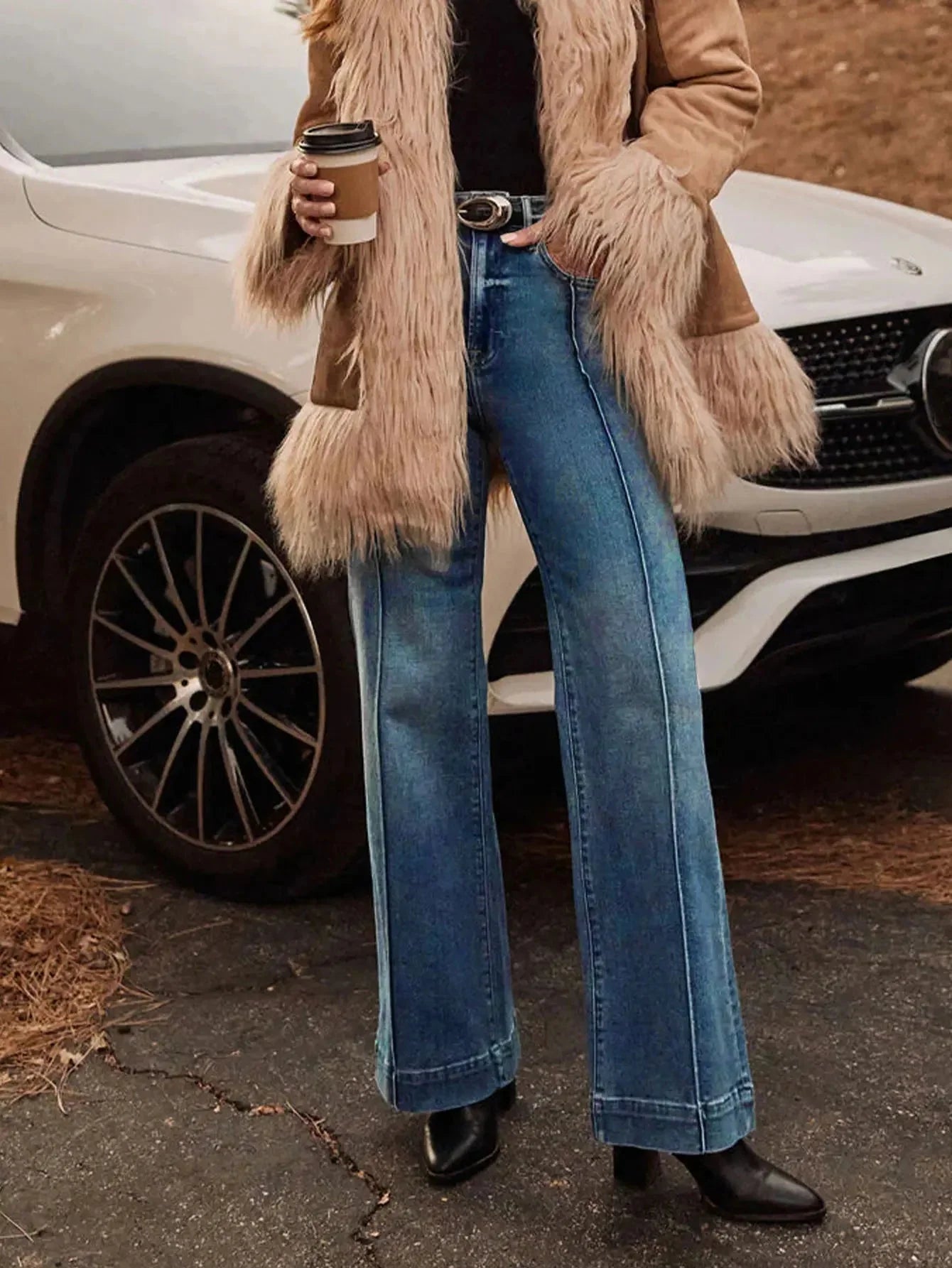 Lena High-Waist Wide-Leg Flare Jeans