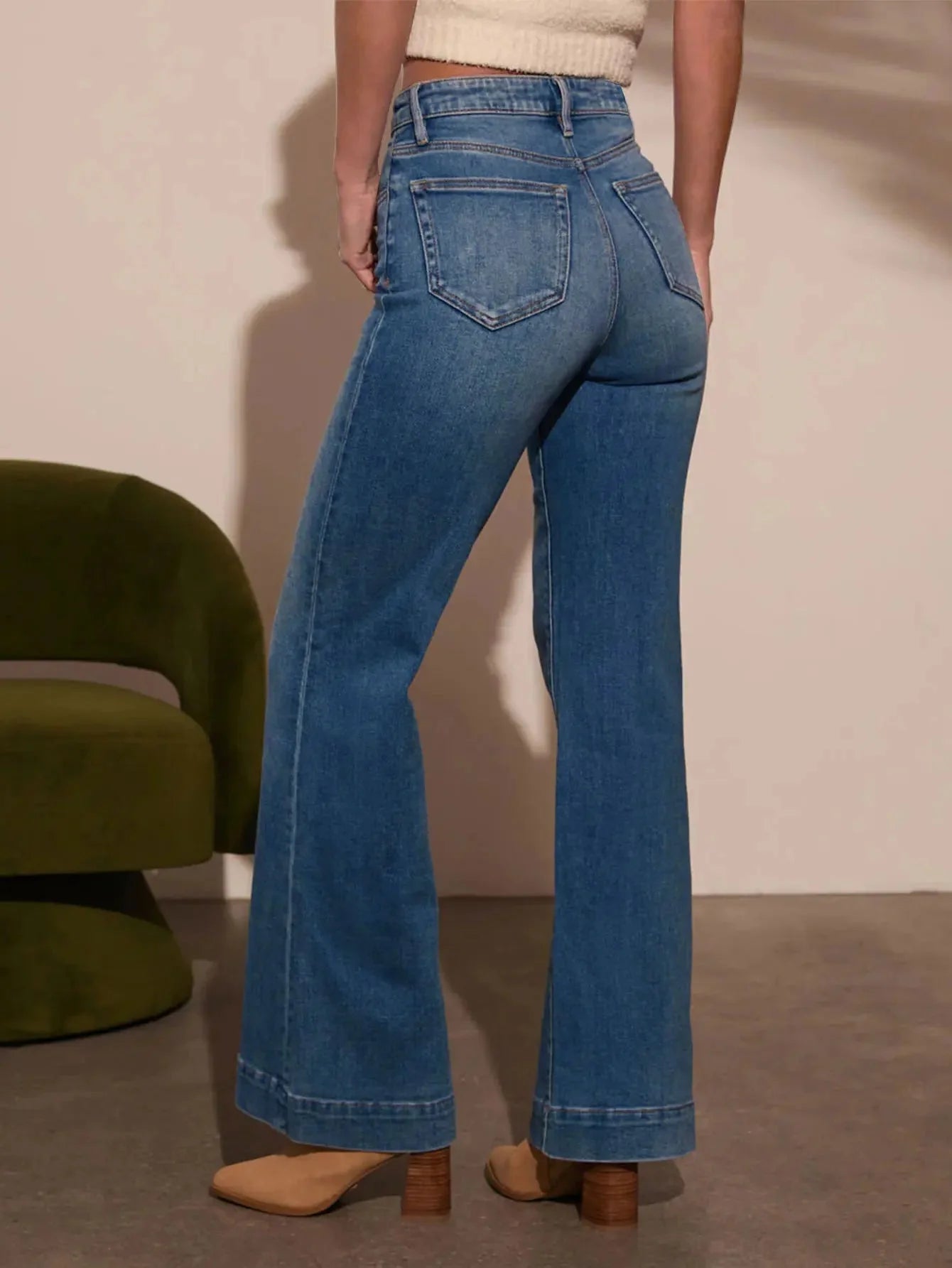 Lena High-Waist Wide-Leg Flare Jeans